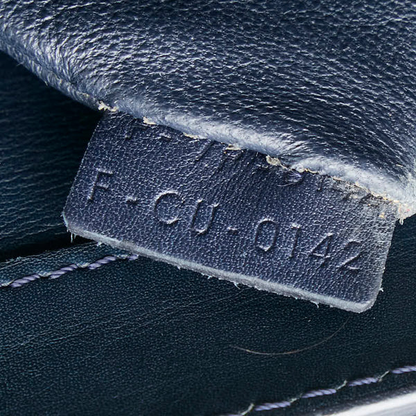 セリーヌ ラゲージ ミニショッパー ハンドバッグ トートバッグ ネイビー グレー グリーン スウェード レザー レディース CELINE 【中古】