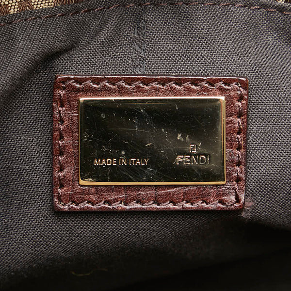 フェンディ ズッキーノ ハンドバッグ 8BH132 ブラウン キャンバス レザー レディース FENDI 【中古】