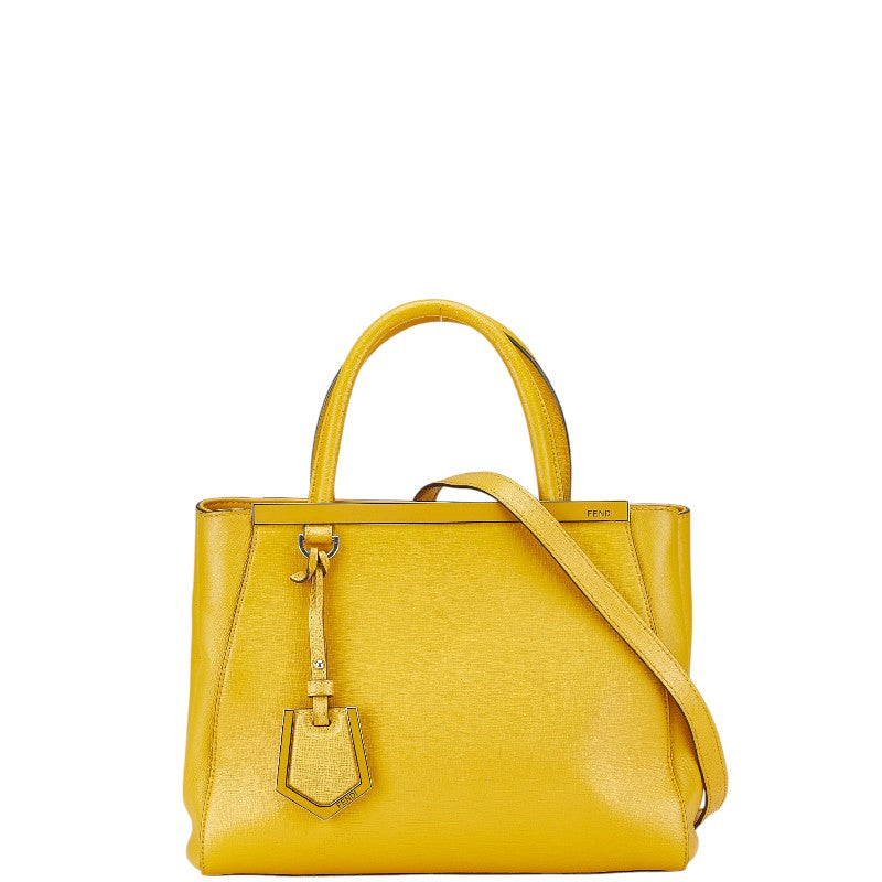 フェンディ プチトゥージュール  ハンドバック ショルダーバッグ 2WAY 8BH253 イエロー レザー レディース FENDI 【中古】