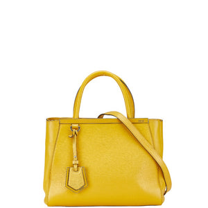フェンディ プチトゥージュール  ハンドバック ショルダーバッグ 2WAY 8BH253 イエロー レザー レディース FENDI 【中古】