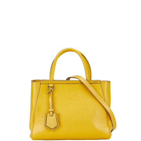 フェンディ プチトゥージュール  ハンドバック ショルダーバッグ 2WAY 8BH253 イエロー レザー レディース FENDI 【中古】
