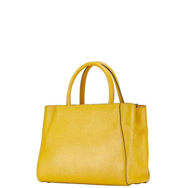 フェンディ プチトゥージュール  ハンドバック ショルダーバッグ 2WAY 8BH253 イエロー レザー レディース FENDI 【中古】