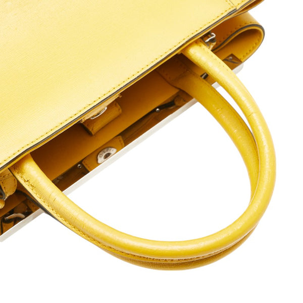 フェンディ プチトゥージュール  ハンドバック ショルダーバッグ 2WAY 8BH253 イエロー レザー レディース FENDI 【中古】