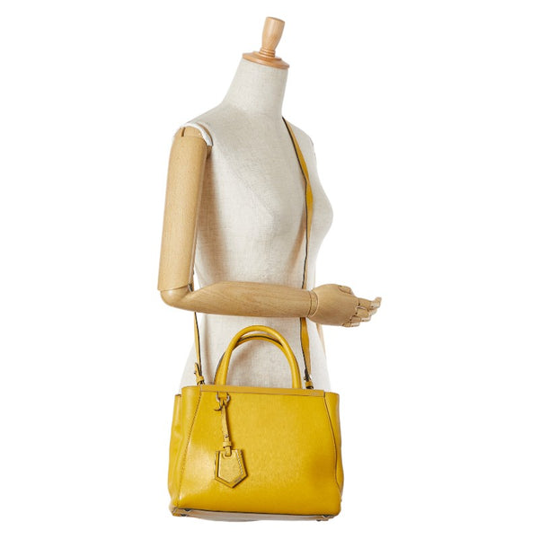 フェンディ プチトゥージュール  ハンドバック ショルダーバッグ 2WAY 8BH253 イエロー レザー レディース FENDI 【中古】