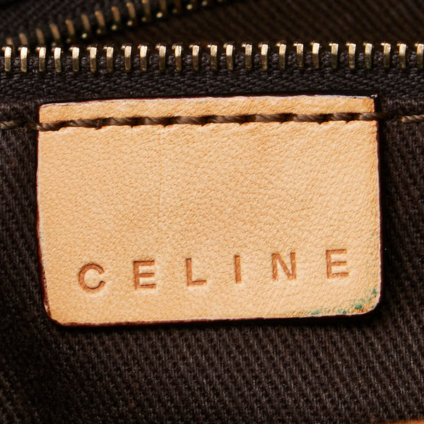 セリーヌ マカダム ハンドバッグ ブラウン PVC レザー レディース CELINE 【中古】