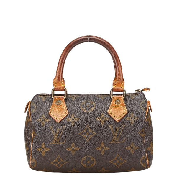 ルイ ヴィトン モノグラム ミニ スピーディ ハンドバッグ M41534 ブラウン PVC レザー レディース LOUIS VUITTON 【中古】