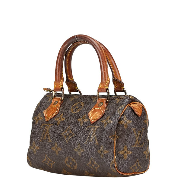 ルイ ヴィトン モノグラム ミニ スピーディ ハンドバッグ M41534 ブラウン PVC レザー レディース LOUIS VUITTON 【中古】