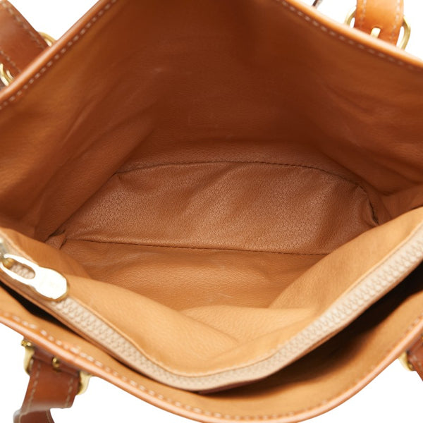 セリーヌ マカダム トートバッグ ハンドバッグ ブラウン PVC レザー レディース CELINE 【中古】