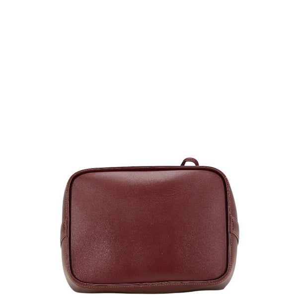 カルティエ マストライン ショルダーバッグ ワインレッド ボルドー レザー レディース CARTIER 【中古】