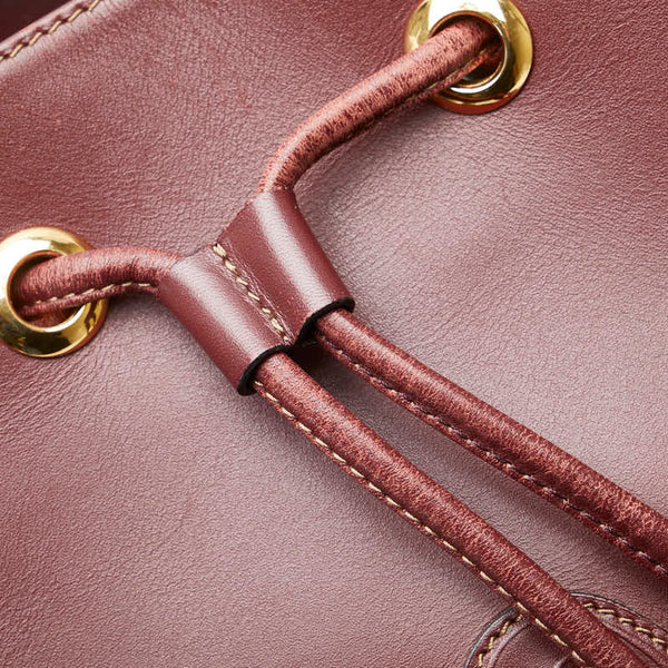 カルティエ マストライン ショルダーバッグ ワインレッド ボルドー レザー レディース CARTIER 【中古】