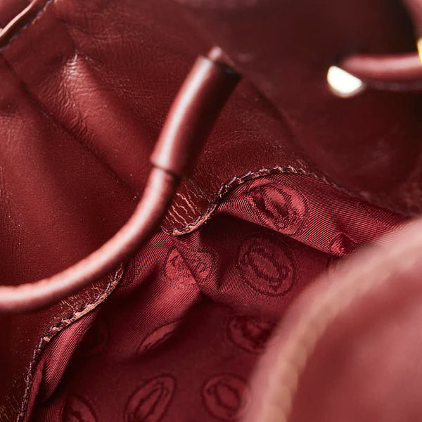 カルティエ マストライン ショルダーバッグ ワインレッド ボルドー レザー レディース CARTIER 【中古】