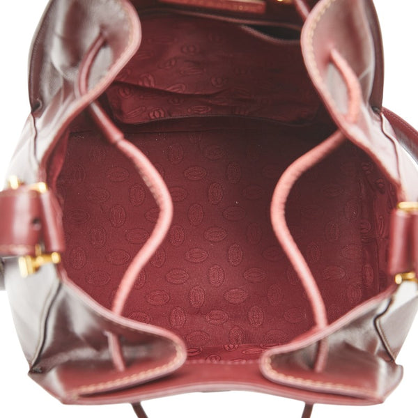 カルティエ マストライン ショルダーバッグ ワインレッド ボルドー レザー レディース CARTIER 【中古】