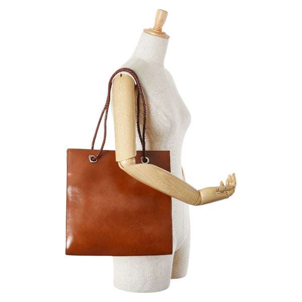 カルティエ パンテール ハンドバッグ トートバッグ ブラウン レザー レディース CARTIER 【中古】