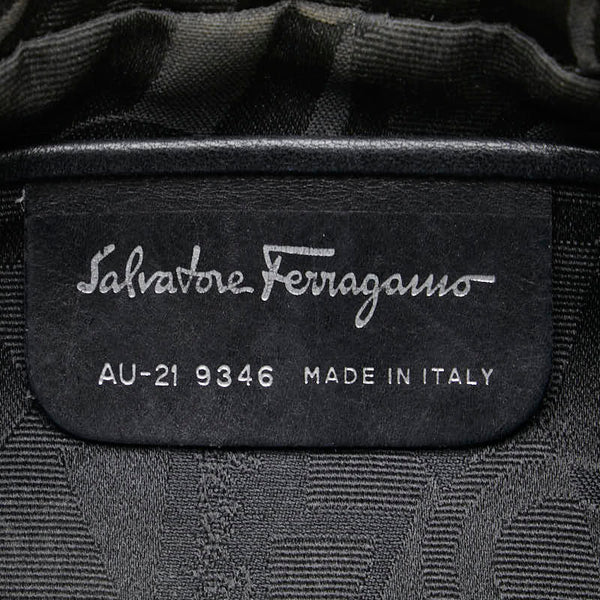 サルヴァトーレフェラガモ ショルダーバッグ ブラック キャンバス レディース Salvatore Ferragamo 【中古】