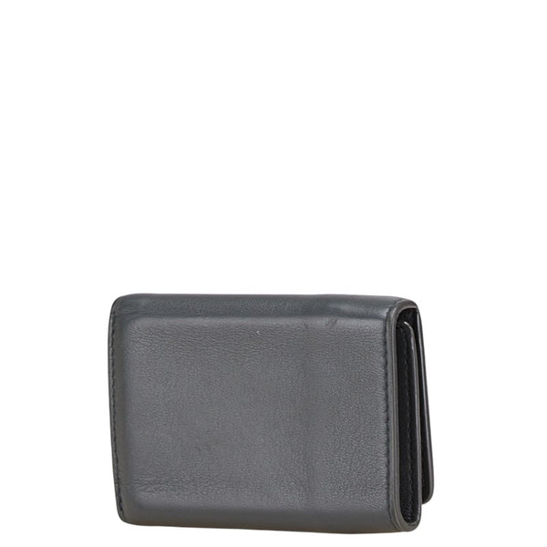 バレンシアガ ペーパー ミニ コンパクトウォレット 二つ折り財布 391446 ブラック レザー レディース BALENCIAGA 【中古】