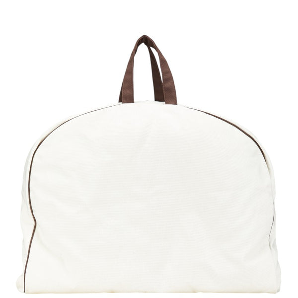 エルメス ロゴ ガーメントケース スーツカバー アイボリー ブラウン キャンバス レディース HERMES 【中古】