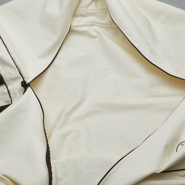 エルメス ロゴ ガーメントケース スーツカバー アイボリー ブラウン キャンバス レディース HERMES 【中古】