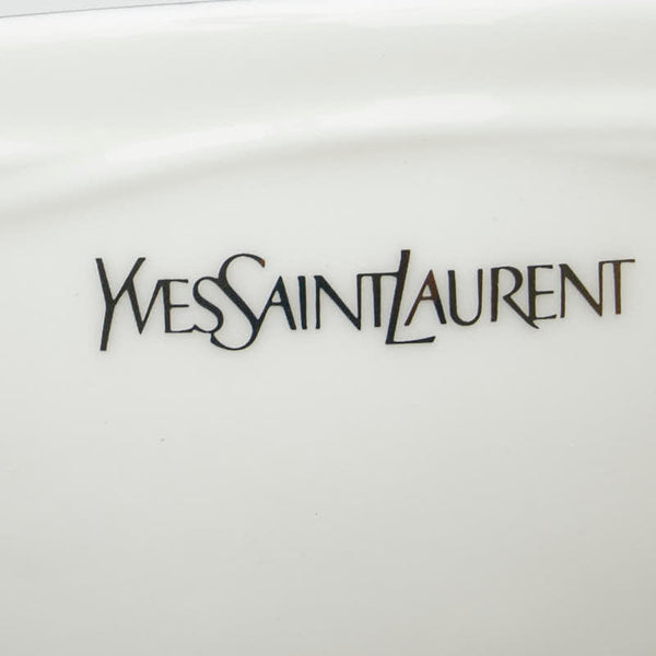 サンローラン ティーカップ ソーサー 2個セット ホワイト ゴールド 陶器 レディース SAINT LAURENT 【中古】