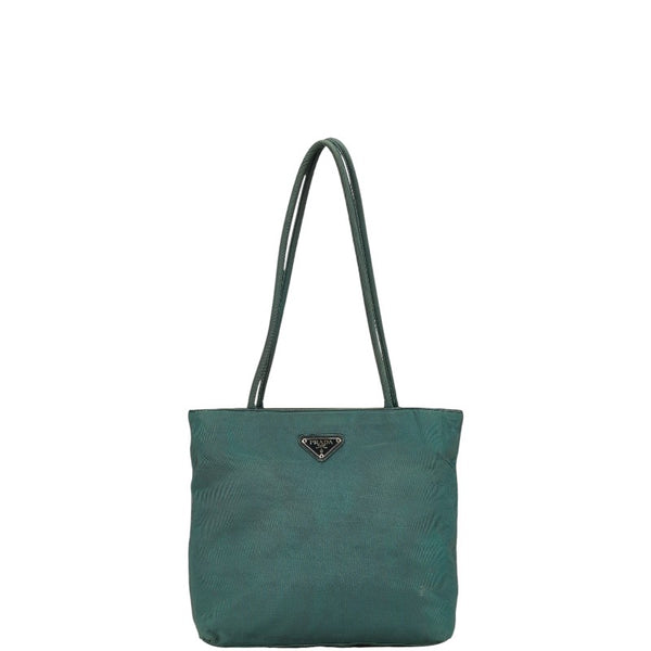 プラダ 三角ロゴプレート ハンドバッグ トートバッグ グリーン ナイロン レディース PRADA 【中古】