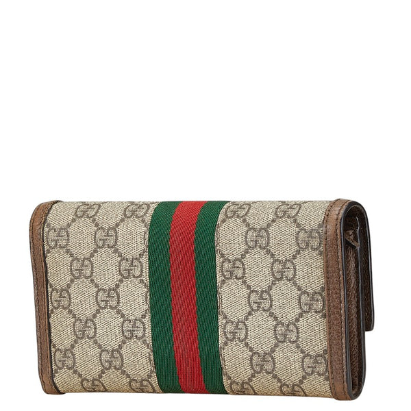 グッチ GGスプリーム オフィディア コンチネンタルウォレット 長財布 523153 ベージュ ブラウン PVC レザー レディース GUCCI 【中古】