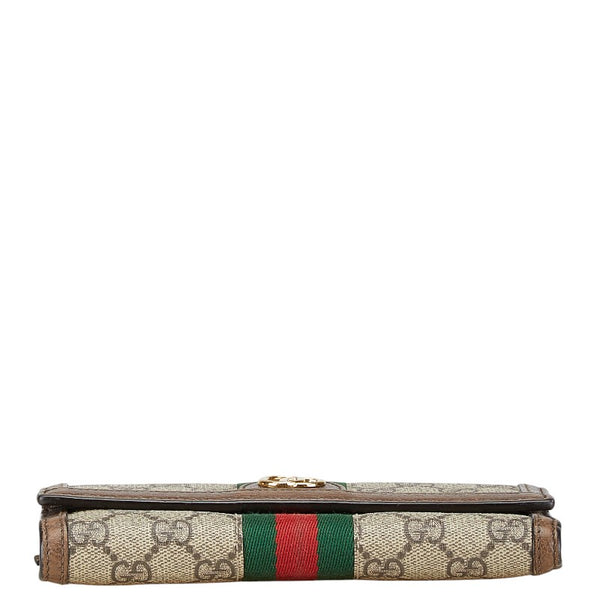 グッチ GGスプリーム オフィディア コンチネンタルウォレット 長財布 523153 ベージュ ブラウン PVC レザー レディース GUCCI 【中古】