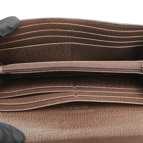 グッチ GGスプリーム オフィディア コンチネンタルウォレット 長財布 523153 ベージュ ブラウン PVC レザー レディース GUCCI 【中古】