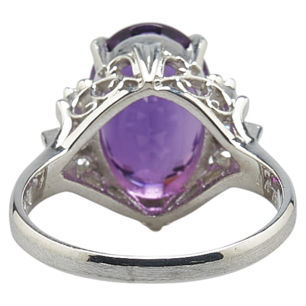 Pt900 プラチナ アメジスト4.75ct ダイヤ リング 指輪 レディース 14.5号 【中古】