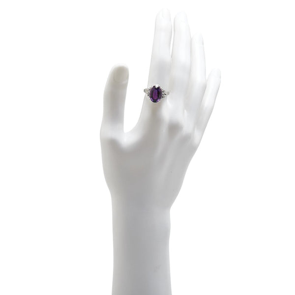 Pt900 プラチナ アメジスト4.75ct ダイヤ リング 指輪 レディース 14.5号 【中古】