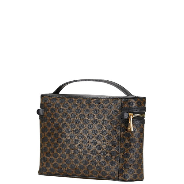 セリーヌ マカダム バニティバッグ ハンドバッグ ブラック ブラウン PVC レザー レディース CELINE 【中古】