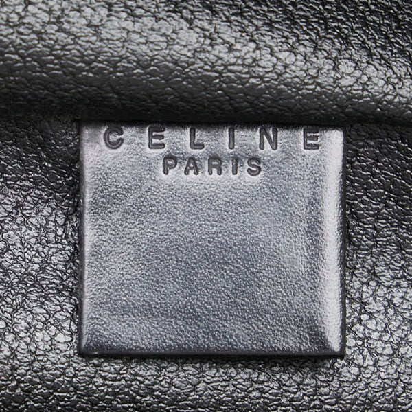 セリーヌ マカダム バニティバッグ ハンドバッグ ブラック ブラウン PVC レザー レディース CELINE 【中古】