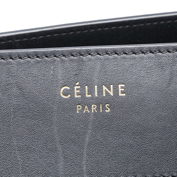 セリーヌ ラゲージ ミニショッパー ハンドバッグ トートバッグ ブラック レザー レディース CELINE 【中古】