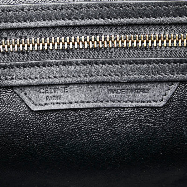 セリーヌ ラゲージ ミニショッパー ハンドバッグ トートバッグ ブラック レザー レディース CELINE 【中古】
