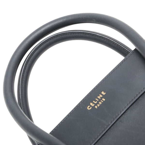 セリーヌ ラゲージ ミニショッパー ハンドバッグ トートバッグ ブラック レザー レディース CELINE 【中古】