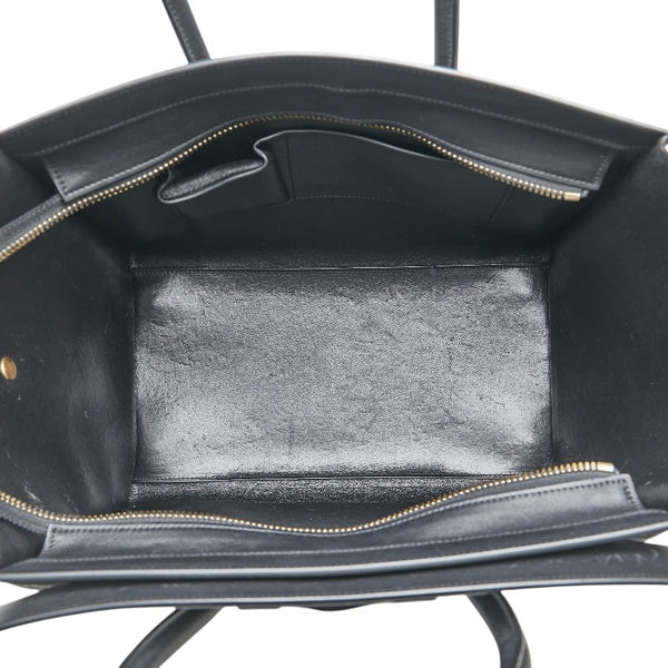 セリーヌ ラゲージ ミニショッパー ハンドバッグ トートバッグ ブラック レザー レディース CELINE 【中古】