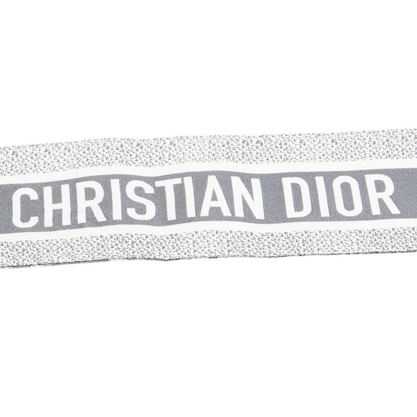ディオール 動物 植物 モチーフ スカーフ ホワイト ブラック シルク レディース Dior 【中古】