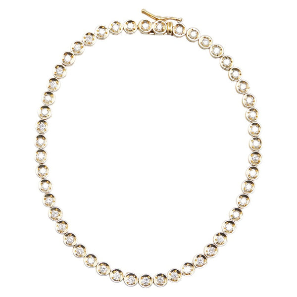 K18YG イエローゴールド ダイヤ1.00ct テニス チェーン ブレスレット レディース 【中古】