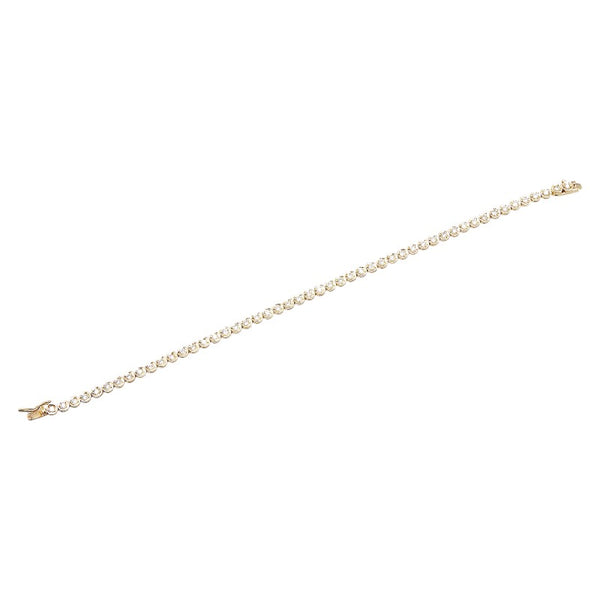 K18YG イエローゴールド ダイヤ1.00ct テニス チェーン ブレスレット レディース 【中古】