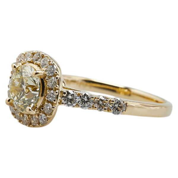 K18YG イエローゴールド ダイヤ1.06ct ダイヤ0.58ct リング 指輪 レディース 12号 【中古】