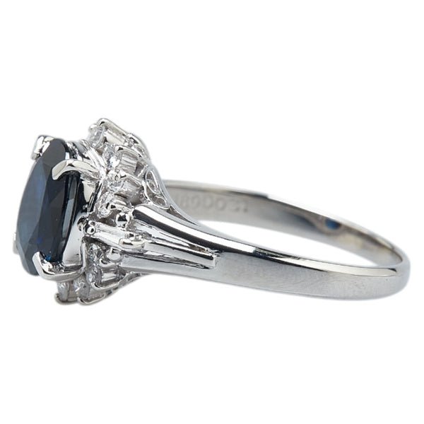 Pt900 プラチナ サファイア1.89ct ダイヤ0.31ct リング 指輪 レディース 13号 【中古】