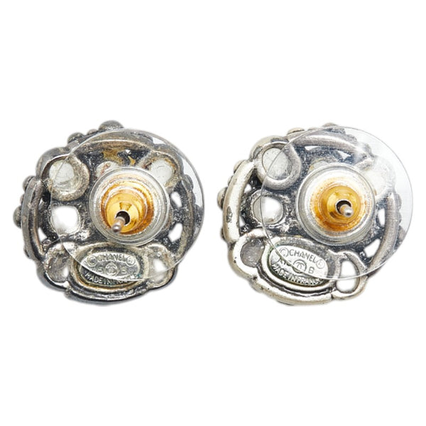 シャネル ココマーク ラインストーン スタッド ピアス シルバー メタル レディース CHANEL 【中古】
