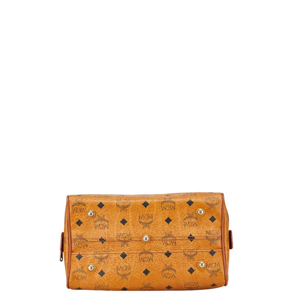 エム シー エム ヴィセトス ハンドバッグ ブラウン PVC レザー レディース MCM 【中古】