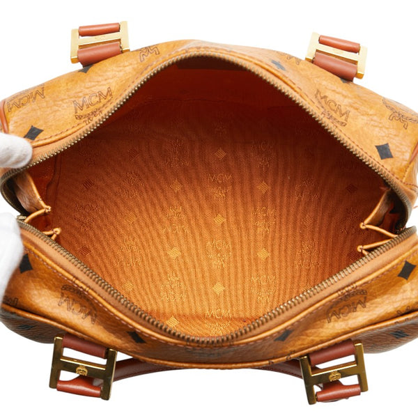 エム シー エム ヴィセトス ハンドバッグ ブラウン PVC レザー レディース MCM 【中古】