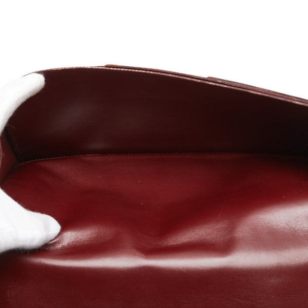 カルティエ マストライン クラッチバッグ ワインレッド ボルドー レザー レディース CARTIER 【中古】