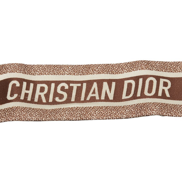 ディオール トロッター ミッツァ スカーフ ブラウン シルク レディース Dior 【中古】