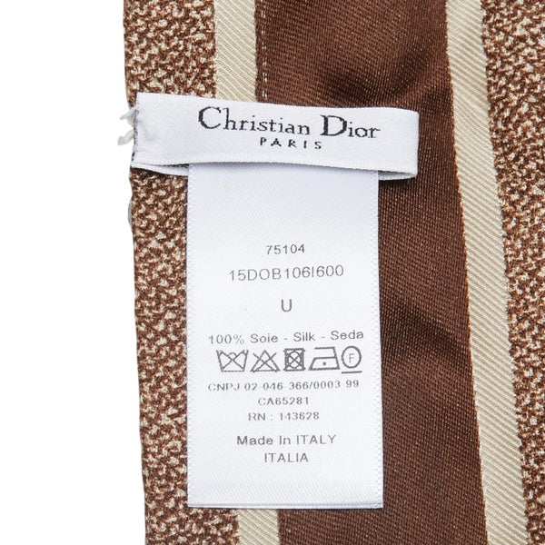 ディオール トロッター ミッツァ スカーフ ブラウン シルク レディース Dior 【中古】