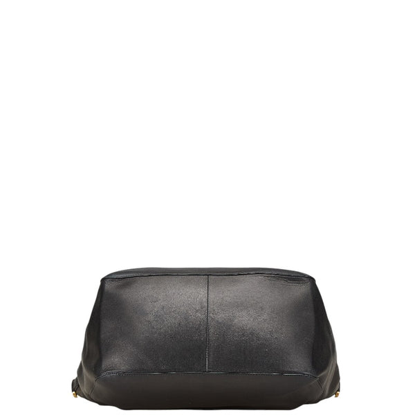 サルヴァトーレフェラガモ ガンチーニ ショルダーバッグ トートバッグ 2WAY F702 ブラック レザー レディース Salvatore Ferragamo 【中古】