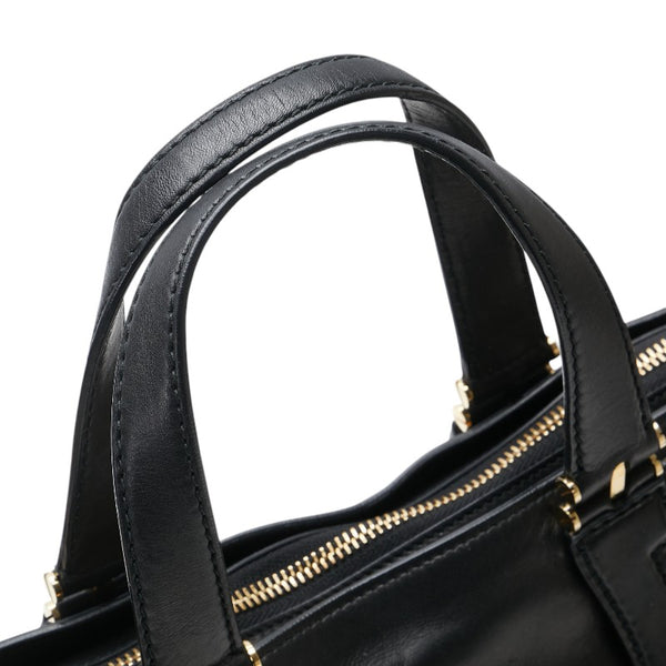 サルヴァトーレフェラガモ ガンチーニ ショルダーバッグ トートバッグ 2WAY F702 ブラック レザー レディース Salvatore Ferragamo 【中古】