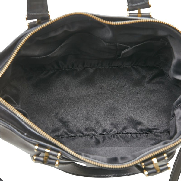 サルヴァトーレフェラガモ ガンチーニ ショルダーバッグ トートバッグ 2WAY F702 ブラック レザー レディース Salvatore Ferragamo 【中古】