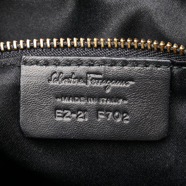 サルヴァトーレフェラガモ ガンチーニ ショルダーバッグ トートバッグ 2WAY F702 ブラック レザー レディース Salvatore Ferragamo 【中古】