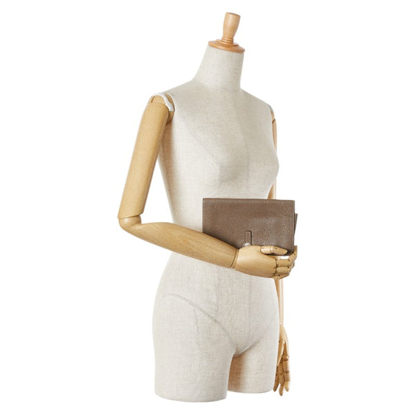 エルメス ドゴンGM 長財布 エトープ グレージュ トゴ レディース HERMES 【中古】